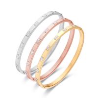 Titanium Steel Bangle, Donut, Vacuum Ion Plating, fashion jewelry & for woman & with rhinestone 4mm, Inner Approx 