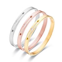 Titanium Steel Bangle, Donut, Vacuum Ion Plating, fashion jewelry & for woman & with rhinestone 