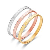 Titanium Steel Bangle, Donut, Vacuum Ion Plating, fashion jewelry & for woman & with rhinestone Inner Approx 