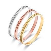 Titanium Steel Bangle, Donut, Vacuum Ion Plating, fashion jewelry & for woman & with rhinestone 