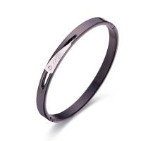 Titanium Steel Bangle, Donut, Vacuum Ion Plating, fashion jewelry & for woman & with rhinestone 