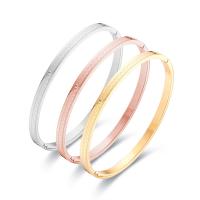 Titanium Steel Bangle, Donut, Vacuum Ion Plating, fashion jewelry & for woman & with rhinestone 4mm, Inner Approx 