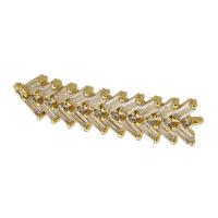 Cubic Zirconia Micro Pave Brass Connector, real gold plated, micro pave cubic zirconia, gold Approx 0.5mm 