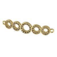 Cubic Zirconia Micro Pave Brass Connector, real gold plated, micro pave cubic zirconia, gold Approx 1.5mm 