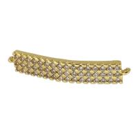 Cubic Zirconia Micro Pave Brass Connector, real gold plated, micro pave cubic zirconia, gold Approx 0.5mm 