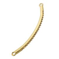 Cubic Zirconia Micro Pave Brass Connector, real gold plated, micro pave cubic zirconia, gold Approx 1.5mm 