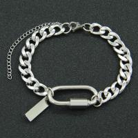 Titanium Steel Bracelet & Bangle, with 2.76inch extender chain, fashion jewelry & Unisex, original color Approx 8.27 Inch 