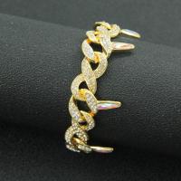 Zinc Alloy Rhinestone Bracelets, fashion jewelry & with rhinestone 