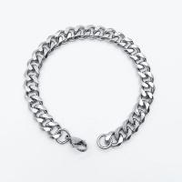 Stainless Steel Chain Bracelets, 316L Stainless Steel, electrolyzation  & for man, original color 