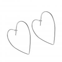 Boucles d'oreilles en Argent, argent sterling 925, coeur, Placage, DIY & creux, plus de couleurs à choisir Vendu par paire