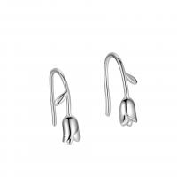 Sterling Silver Drop Earring, 99.9% Sterling Silver, Tulip, plated, fashion jewelry & for woman 3.5mm 