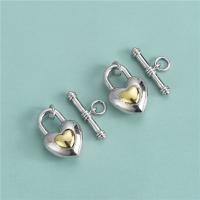 Fermoir cabillot en argent sterling, argent sterling 925, coeur, Placage, DIY Environ 3mm, Vendu par PC