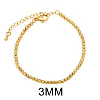 Pulseras de latón, metal, con 5cm extender cadena, Esférico, chapado en color dorado, diverso tamaño para la opción & para mujer, más colores para la opción, longitud:aproximado 16.5 cm, Vendido por UD