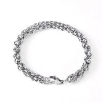 Stainless Steel Chain Bracelets, 304 Stainless Steel, electrolyzation, fashion jewelry & Unisex, original color, 10mm 