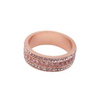 Strass Edelstahl Fingerring, 316 L Edelstahl, Kreisring, Vakuum-Ionen-Beschichtung, Modeschmuck & unisex & verschiedene Größen vorhanden & mit Strass, keine, Größe:6-9, verkauft von PC