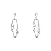 Zinc Alloy Drop Earring, silver color plated, fashion jewelry & for woman & hollow, silver color 