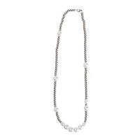 Collier de bijoux de titane, alliage de zinc, avec Acier titane & perle de plastique, avec 8cm chaînes de rallonge, Placage de couleur argentée, bijoux de mode & différents matériaux pour le choix & pour femme, argent cm, Vendu par PC