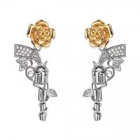 Zinc Alloy Drop Earring, Gun, plated, fashion jewelry & for woman 