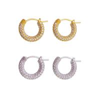 Cubic Zirconia Micro Pave Brass Earring, plated, micro pave cubic zirconia & for woman 10.5mm 