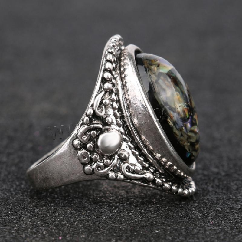 Resin Zinc Alloy Finger Ring, with Resin, Oval, silver color plated, different size for choice & for woman, more colors for choice, 26mm, US Ring Size:7-10, Sold By PC