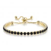 Cubic Zirconia Micro Pave Brass Bracelet, plated, Unisex & micro pave cubic zirconia Approx 10.2 Inch 