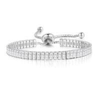 Cubic Zirconia Micro Pave Brass Bracelet, plated, micro pave cubic zirconia & for woman Approx 10.2 Inch 