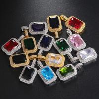 Colgante de Micro Pavé de Zirconía Cúbica, metal, Patrón Geométrico, chapado, Bricolaje & micro arcilla de zirconia cúbica, más colores para la opción, 18.5x35mm, Vendido por UD