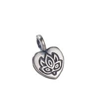 Thaïlande Pendentif, coeur, Finition antique, DIY, argent Environ 2.5mm, Vendu par PC