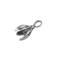 Pendentif en argent massif de Bali, Thaïlande, Flower Bud, Finition antique, poli & DIY, argent Environ 4mm, Vendu par PC