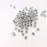 アルファベット アクリル ビーズ, 楕円, DIY & ルミナス 穴:約 1.2mm, 約 3600パソコン/バッグ, 売り手 バッグ