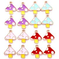 Zinc Alloy Enamel Pendants, mushroom, gold color plated, Unisex Approx 