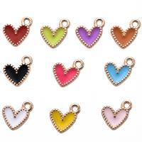 Zinc Alloy Enamel Pendants, Heart, gold color plated, Unisex Approx 