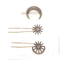 Hair Stick, Zinc Alloy, plated, vintage & for woman & with rhinestone 