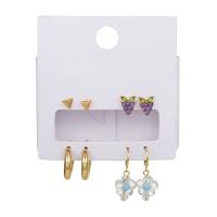 Zinc Alloy Drop Earring, with Acrylic, gold color plated, micro pave cubic zirconia & for woman, gold 