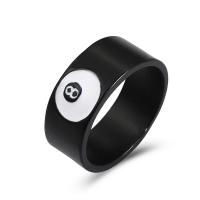 Zinc Alloy Finger Ring, Round, plated, fashion jewelry & for woman, black, 19mm 