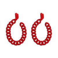 Pendientes de Perno de Aleación de Zinc, con Tela flocado, Joyería & diferentes estilos para la opción & para mujer, Rojo, Vendido por Par