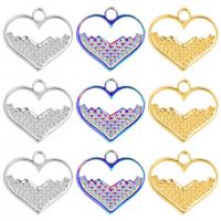 Stainless Steel Heart Pendants, 304 Stainless Steel, Vacuum Ion Plating, Unisex & hollow 