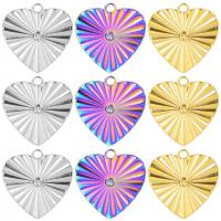 Stainless Steel Heart Pendants, 304 Stainless Steel, Vacuum Ion Plating, Unisex 