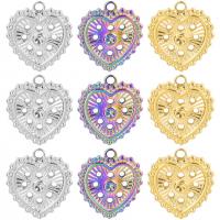 Stainless Steel Heart Pendants, 304 Stainless Steel, Vacuum Ion Plating, Unisex & hollow 