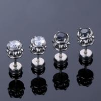 Stainless Steel Rhinestone Stud Earring, 316L Stainless Steel, plated, fashion jewelry & Unisex & with rhinestone 