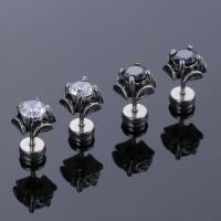 Stainless Steel Rhinestone Stud Earring, 316L Stainless Steel, plated, fashion jewelry & Unisex & with rhinestone 