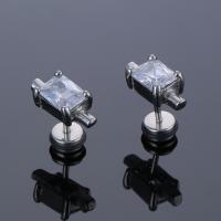 Stainless Steel Rhinestone Stud Earring, 316L Stainless Steel, plated, fashion jewelry & Unisex & with rhinestone 