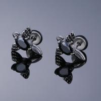 Stainless Steel Rhinestone Stud Earring, 316L Stainless Steel, plated, fashion jewelry & Unisex & with rhinestone 