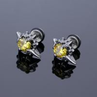 Stainless Steel Rhinestone Stud Earring, 316L Stainless Steel, plated, fashion jewelry & Unisex & with rhinestone 