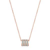 Collier de bijoux de titane, Acier titane, avec 1.96 inch chaînes de rallonge, Plaqué de couleur d'or rose, pour femme & avec strass Environ 15.74 pouce, Vendu par PC