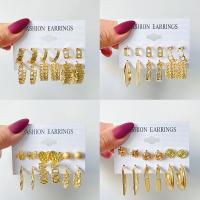 Zinc Alloy Drop Earring, gold color plated, 6 pieces & fashion jewelry & for woman, golden 