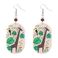 Acrylic Drop Earring, Zinc Alloy, with Acetate, fashion jewelry & for woman, multi-colored 