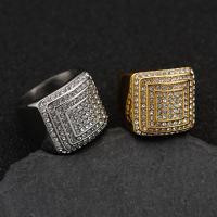 Strass Edelstahl Fingerring, 316 L Edelstahl, Vakuum-Ionen-Beschichtung, unisex & verschiedene Größen vorhanden & mit Strass, keine, 21mm, verkauft von PC