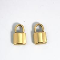 Edelstahl Anhänger, 304 Edelstahl, Türschloss, poliert, DIY, goldfarben, 20x12mm, verkauft von PC