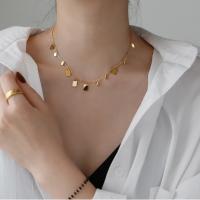 Collier de bijoux de titane, Acier titane, Plaqué or 18K, pour femme Environ 15.35 pouce, Vendu par PC